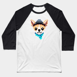 Pixel Art Chihuahua Dog Lover Puppy Retro Baseball T-Shirt